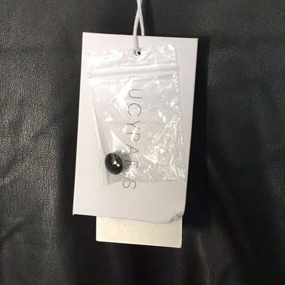 LUCY PARIS Audra Faux Leather Asymmetrical Mini Dress Size Small - Picture 7 of 11